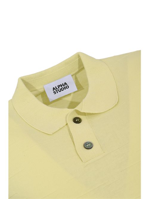 Polo in cotone jacquard Lime Alpha studio | AU-5150B1012